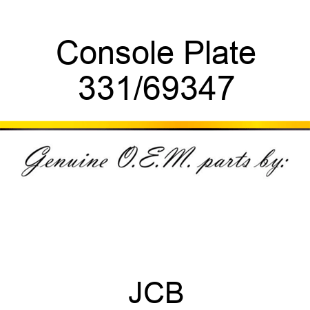 Console Plate 331/69347