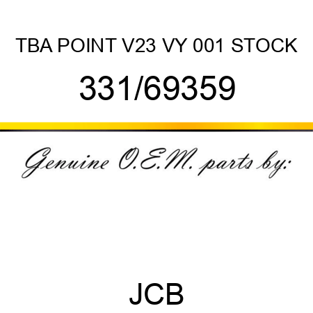 TBA, POINT V23 VY, 001 STOCK 331/69359