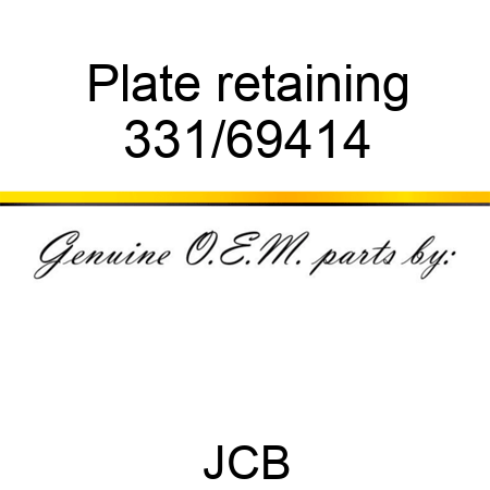 Plate retaining 331/69414