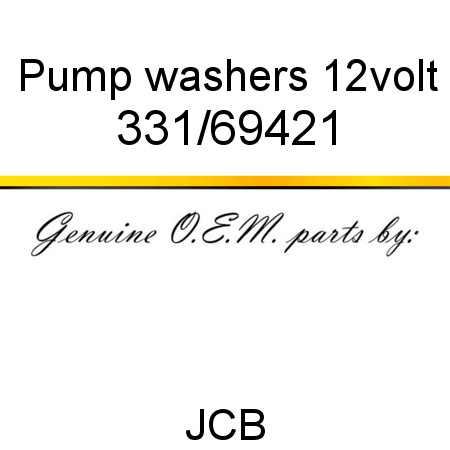 Pump, washers 12volt 331/69421