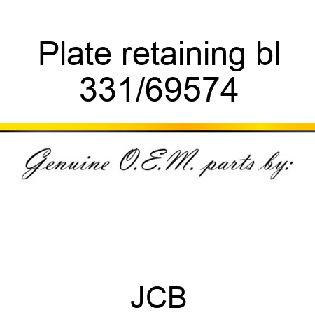 Plate retaining bl 331/69574