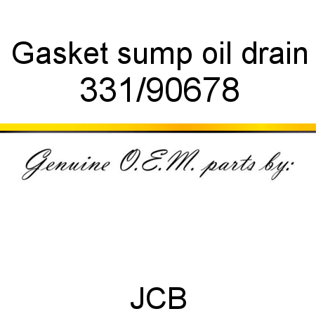 Gasket, sump oil drain 331/90678