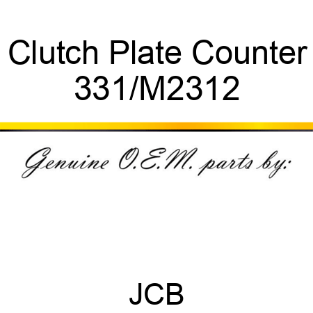 Clutch, Plate, Counter 331/M2312