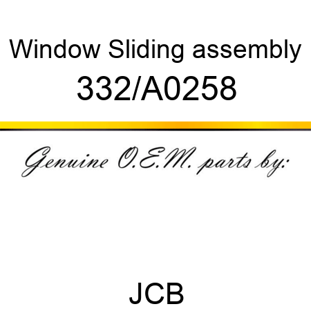 Window, Sliding assembly 332/A0258