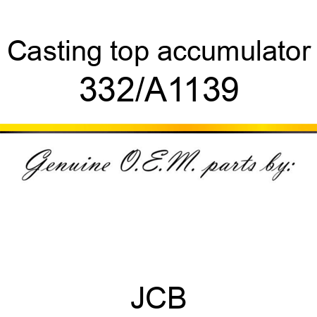 Casting, top, accumulator 332/A1139