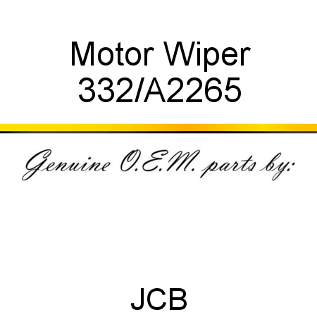 Motor, Wiper 332/A2265