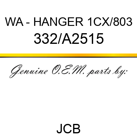 WA - HANGER 1CX/803 332/A2515