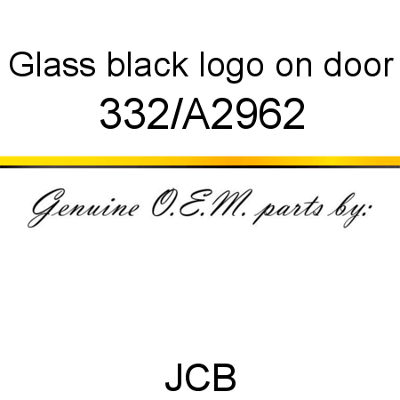 Glass, black logo on door 332/A2962