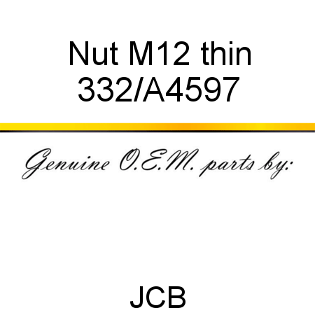 Nut, M12 thin 332/A4597