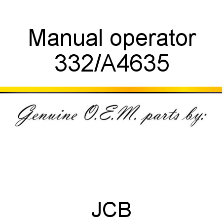 Manual, operator 332/A4635