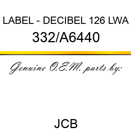 LABEL - DECIBEL 126 LWA 332/A6440