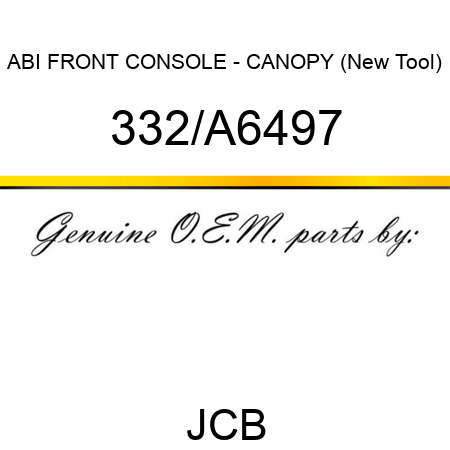 ABI FRONT CONSOLE - CANOPY (New Tool) 332/A6497