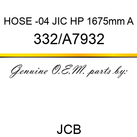 HOSE -04 JIC HP 1675mm A 332/A7932