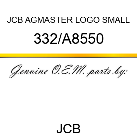 JCB AGMASTER LOGO SMALL 332/A8550