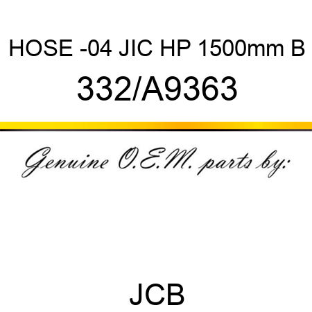 HOSE -04 JIC HP 1500mm B 332/A9363