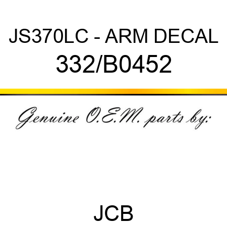 JS370LC - ARM DECAL 332/B0452