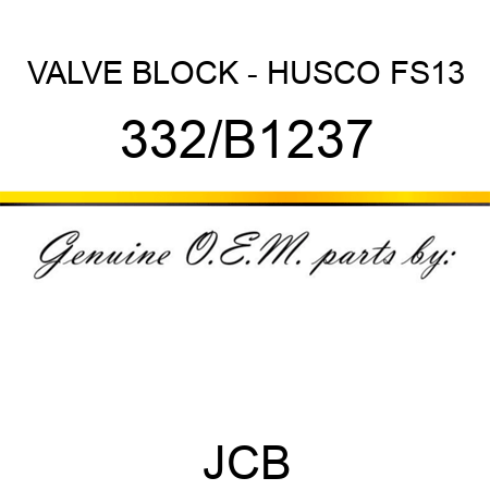 VALVE BLOCK - HUSCO FS13 332/B1237