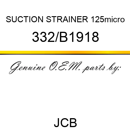 SUCTION STRAINER 125micro 332/B1918