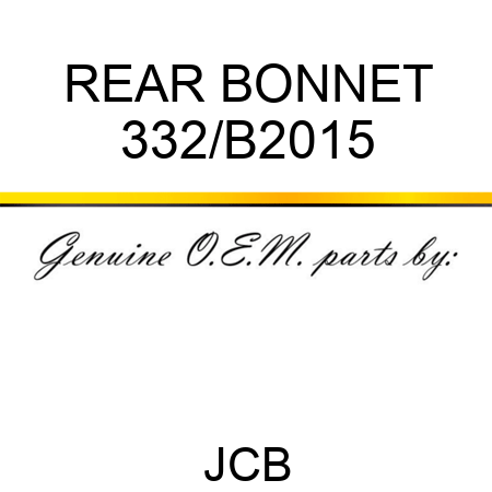 REAR BONNET 332/B2015