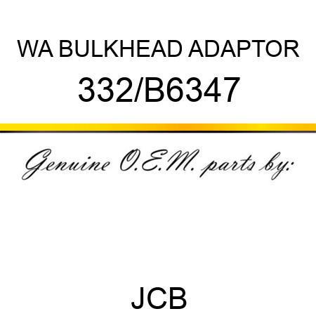 WA BULKHEAD ADAPTOR 332/B6347