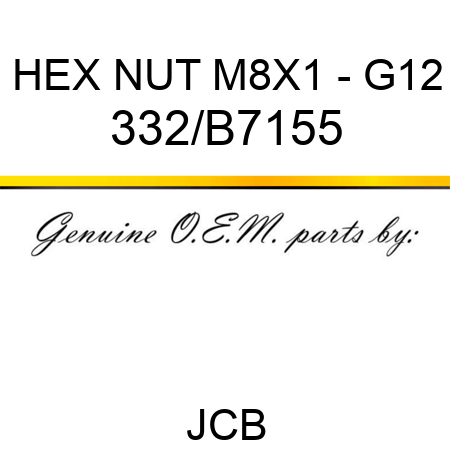 HEX NUT M8X1 - G12 332/B7155