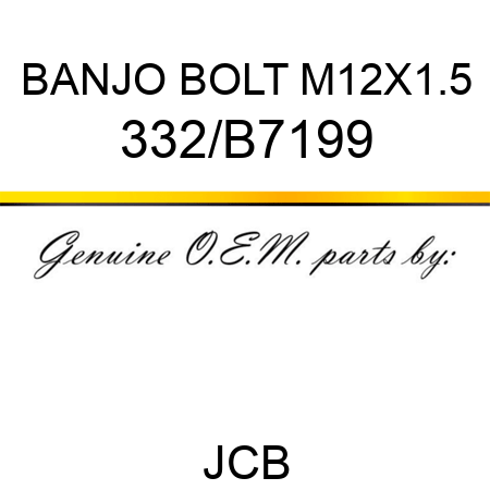 BANJO BOLT M12X1.5 332/B7199