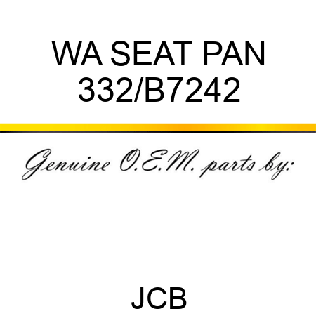 WA SEAT PAN 332/B7242