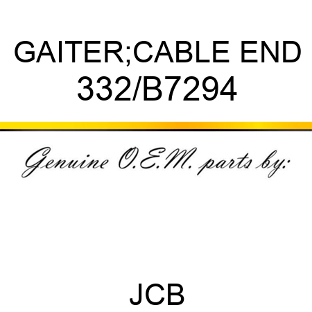 GAITER;CABLE END 332/B7294