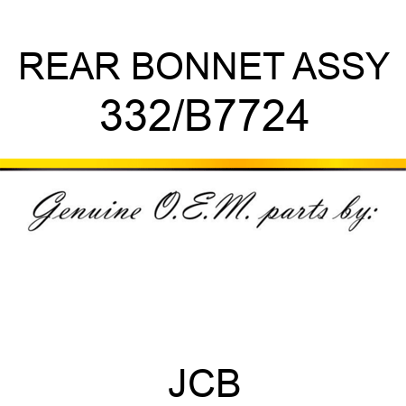 REAR BONNET ASSY 332/B7724