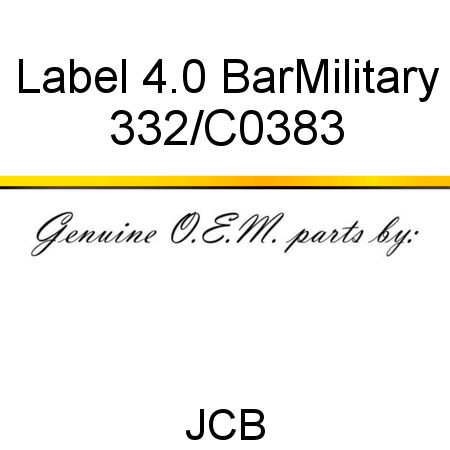 Label, 4.0 Bar,Military 332/C0383