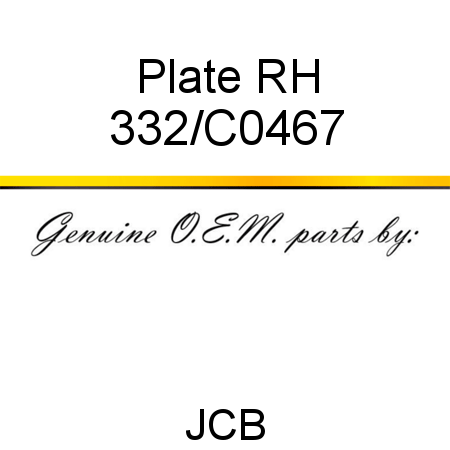 Plate, RH 332/C0467