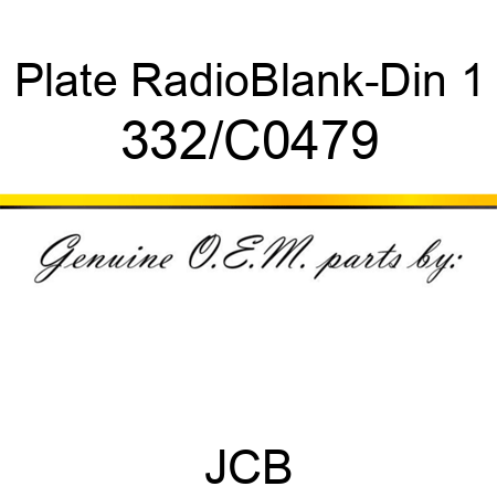 Plate, Radio,Blank-Din 1 332/C0479