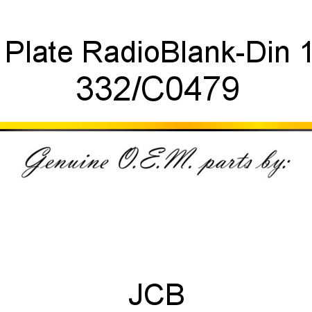 Plate, Radio,Blank-Din 1 332/C0479