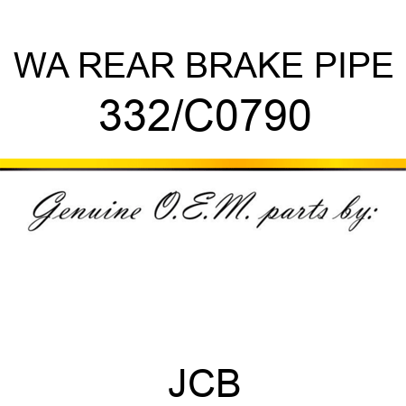 WA REAR BRAKE PIPE 332/C0790