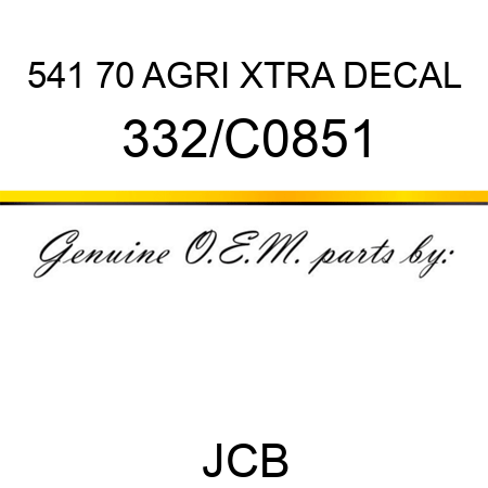541 70 AGRI XTRA DECAL 332/C0851