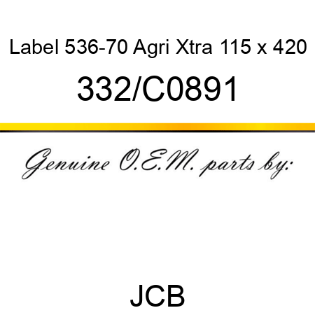 Label, 536-70 Agri Xtra, 115 x 420 332/C0891