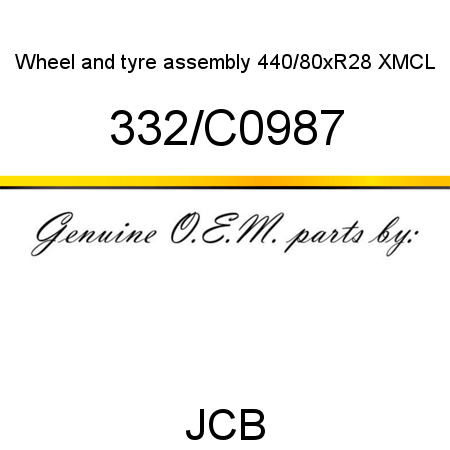 Wheel, and tyre assembly, 440/80xR28 XMCL 332/C0987