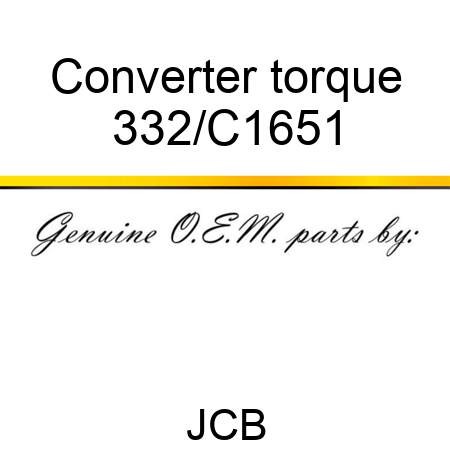 Converter torque 332/C1651