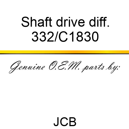Shaft drive diff. 332/C1830