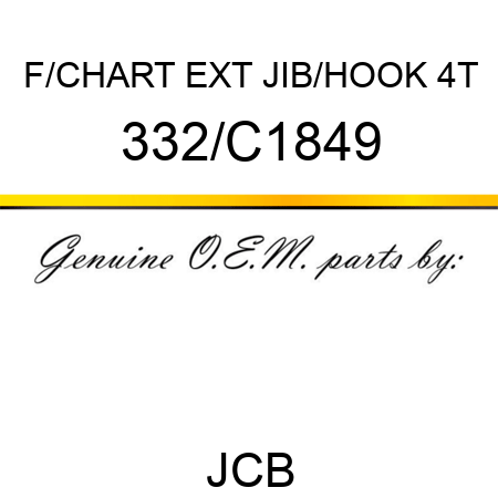 F/CHART EXT JIB/HOOK 4T 332/C1849