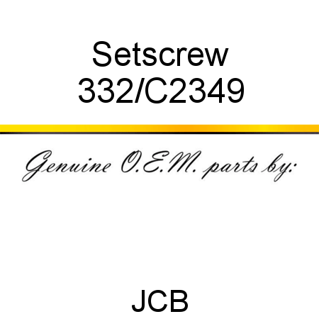 Setscrew 332/C2349