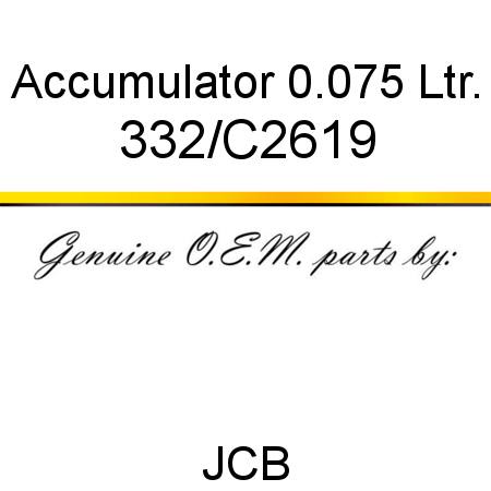 Accumulator, 0.075 Ltr. 332/C2619