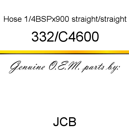 Hose, 1/4BSPx900, straight/straight 332/C4600
