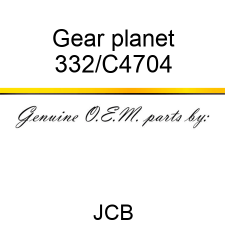 Gear planet 332/C4704