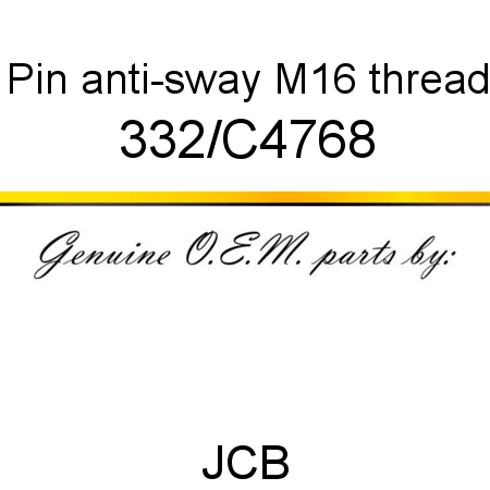 Pin, anti-sway, M16 thread 332/C4768