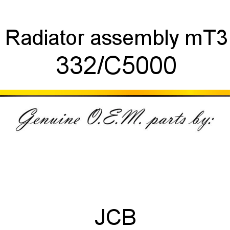 Radiator, assembly, mT3 332/C5000