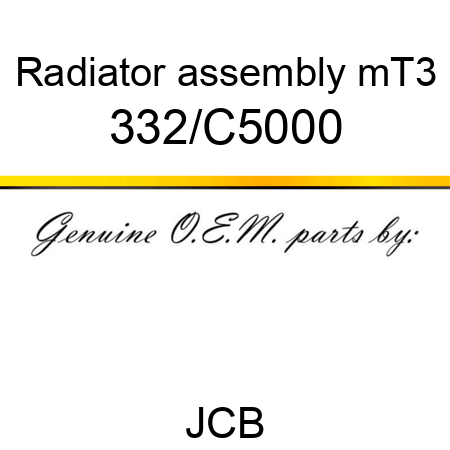 Radiator, assembly, mT3 332/C5000