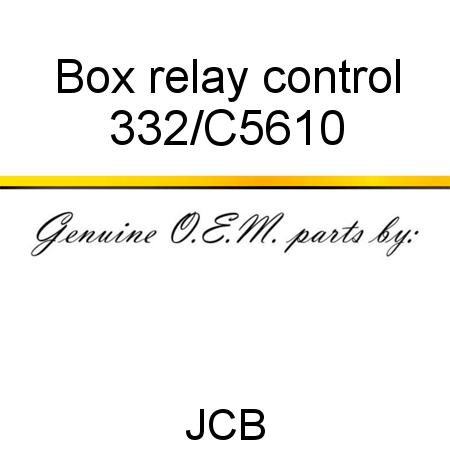 Box, relay control 332/C5610