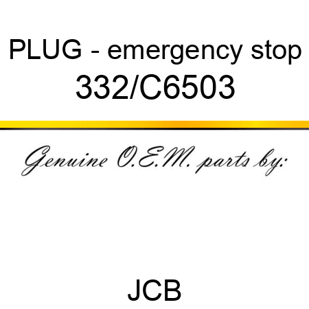 PLUG - emergency stop 332/C6503