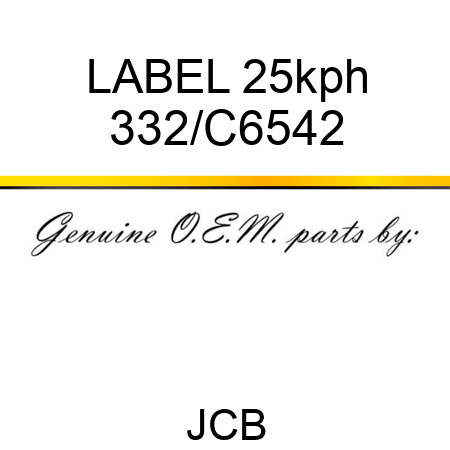LABEL 25kph 332/C6542